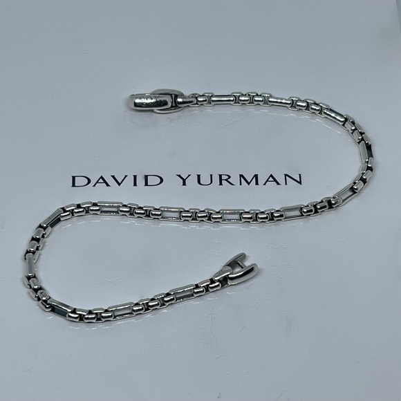 David Yurman Men’s Open Station Box Chain Sterling Silver Bracelet - Picture 6 of 6